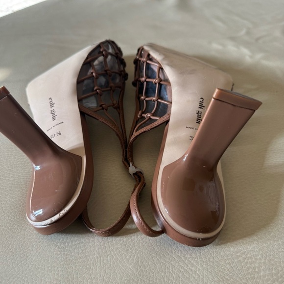 CULT GAIA
Soray 75 Knotted Leather And Pvc Slingback Pumps - Picture 10 of 14